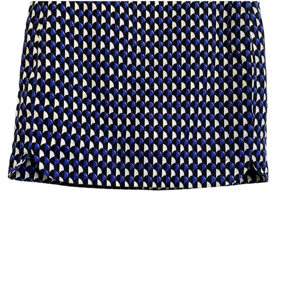 J. Crew Jet Set Geo Print Cotton Canvas Mini Skirt Lined Blue/White 8 - Picture 11 of 13